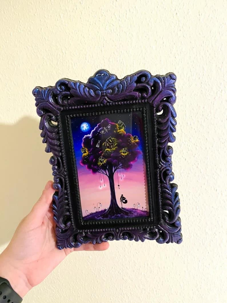 Gerahmter Mini-Kunstdruck in einem verzierten Rahmen / Mini keretezett művészi nyomat díszes keretben