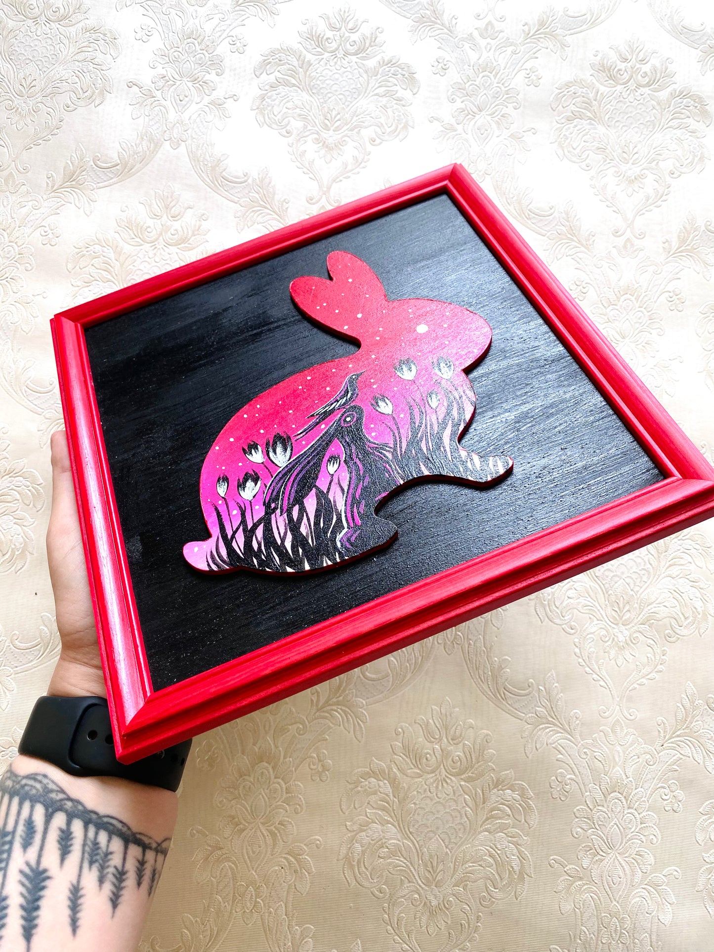 Originales Acrylgemälde auf Holz (gerahmt) / Eredeti akrilfestmény fapanelre (kerettel)