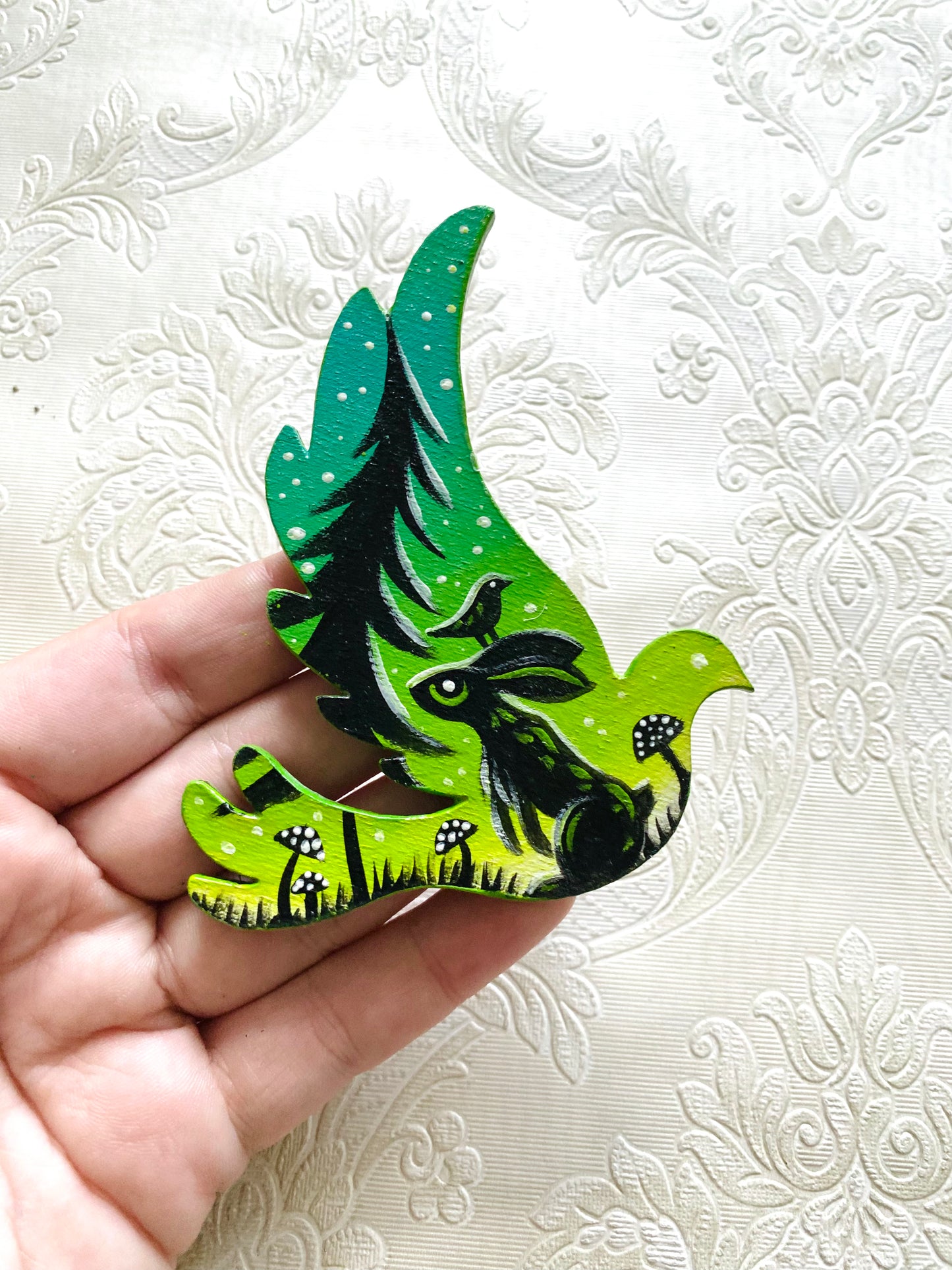 Hand-painted dove magnet / Kézzel festett galamb mágnes