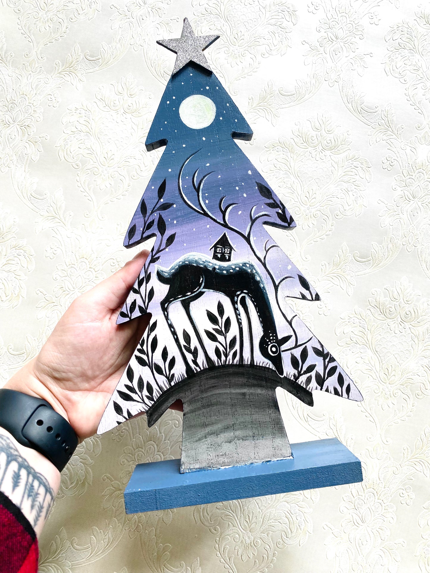 Handbemalte Kiefernfigur GRÖSSER / Kézzel festett fenyőfa figura NAGYOBB