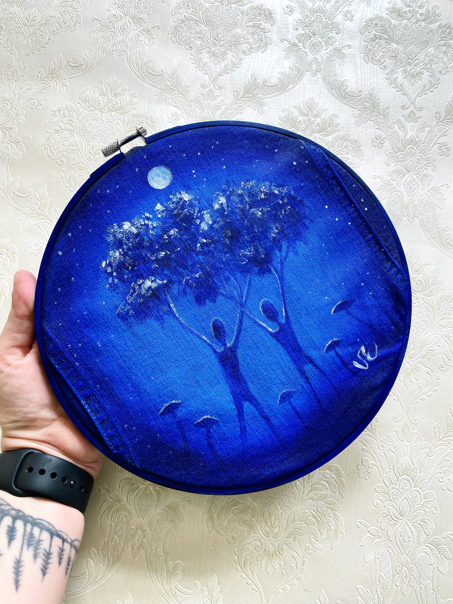 Originales Acrylgemälde auf Denim / Eredeti akrilfestmény farmerre