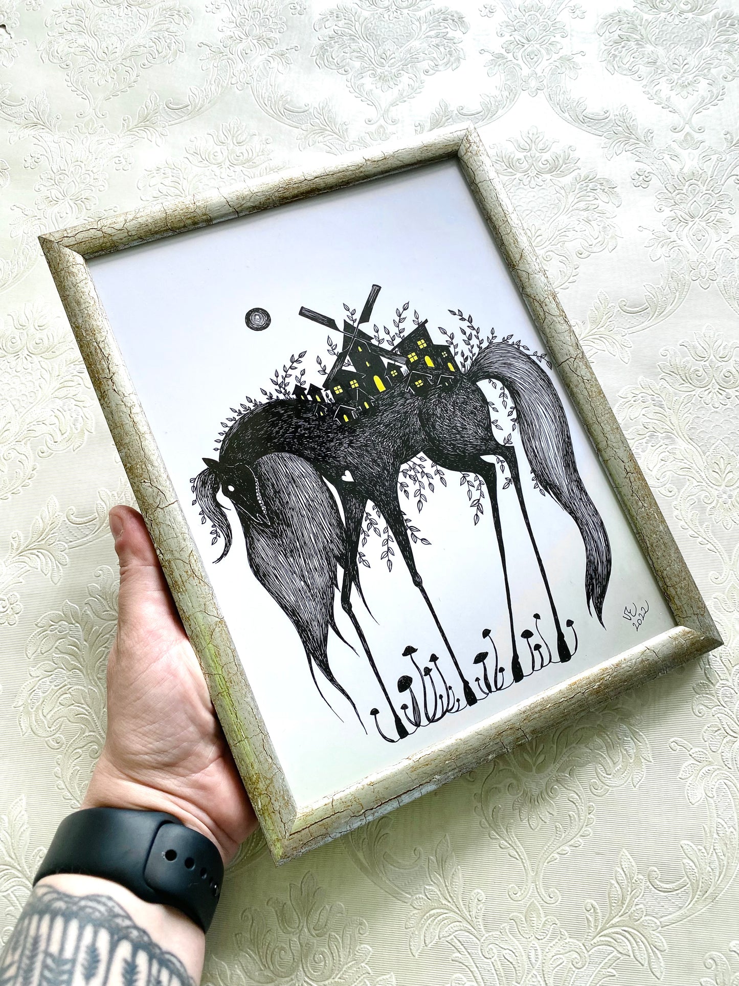 Mittelgroßer gerahmter Kunstdruck / Közepes méretű keretezett művészi nyomat