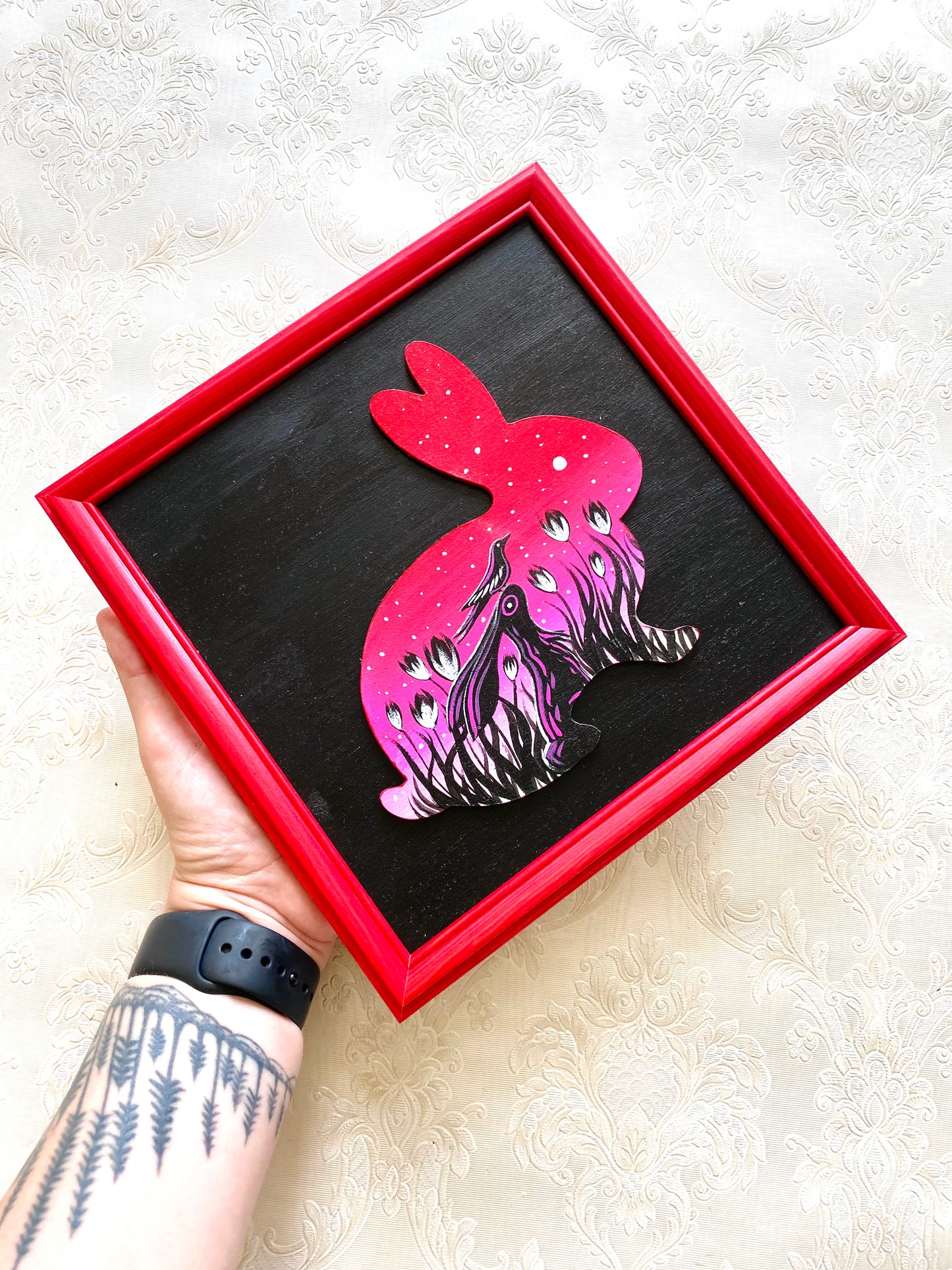 Originales Acrylgemälde auf Holz (gerahmt) / Eredeti akrilfestmény fapanelre (kerettel)