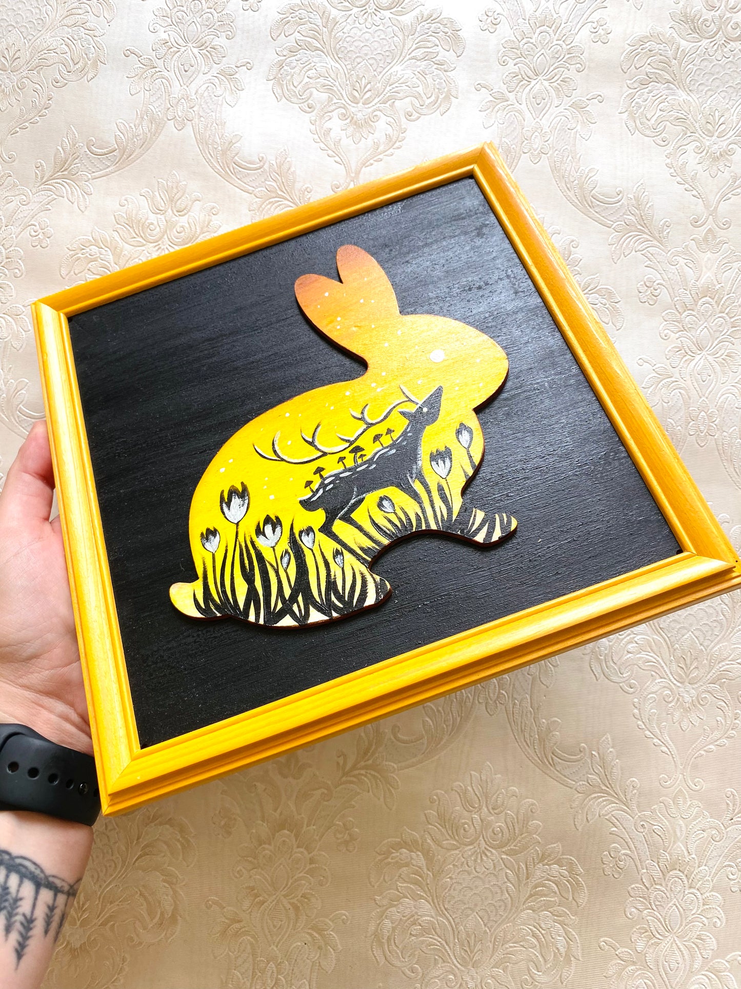 Originales Acrylgemälde auf Holz (gerahmt) / Eredeti akrilfestmény fapanelre (kerettel)