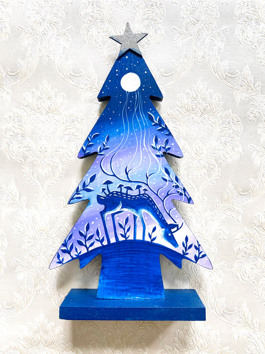 Hand-painted pine tree figurine LARGER / Kézzel festett fenyőfa figura NAGYOBB