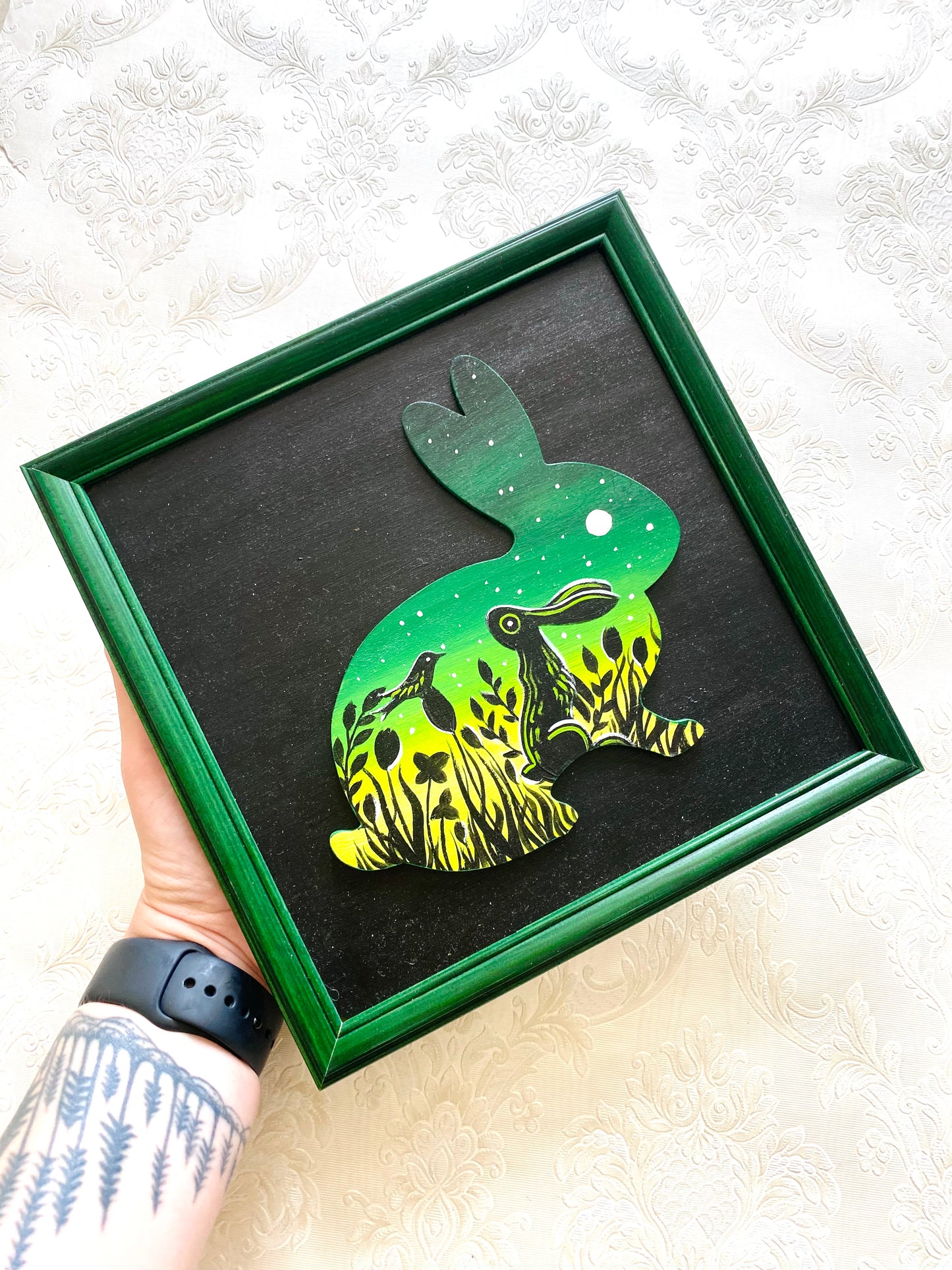 Originales Acrylgemälde auf Holz (gerahmt) / Eredeti akrilfestmény fapanelre (kerettel)
