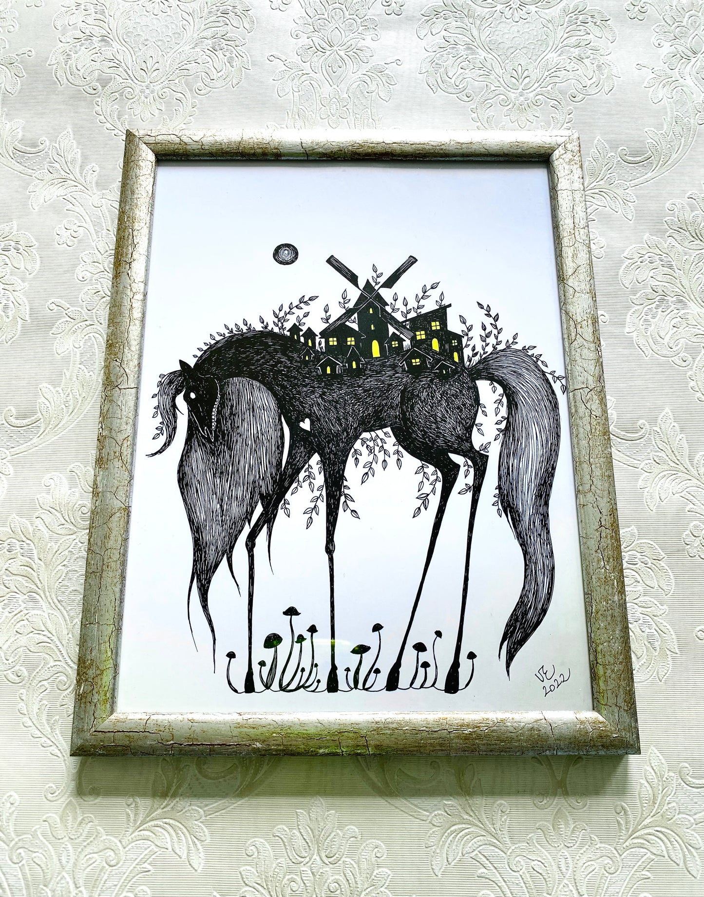 Mittelgroßer gerahmter Kunstdruck / Közepes méretű keretezett művészi nyomat