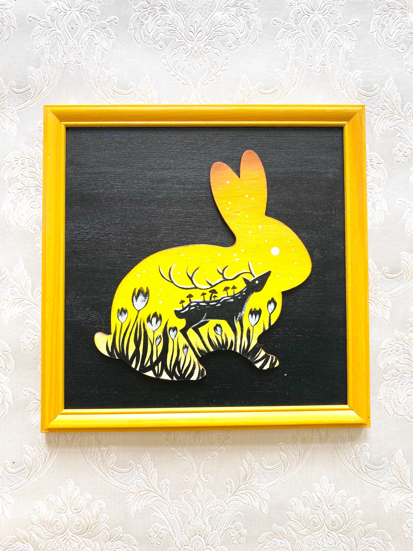 Originales Acrylgemälde auf Holz (gerahmt) / Eredeti akrilfestmény fapanelre (kerettel)