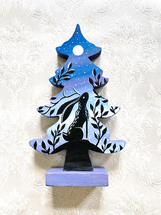 Hand-painted pine tree figurine SMALLER / Kézzel festett fenyőfa figura KISEBB