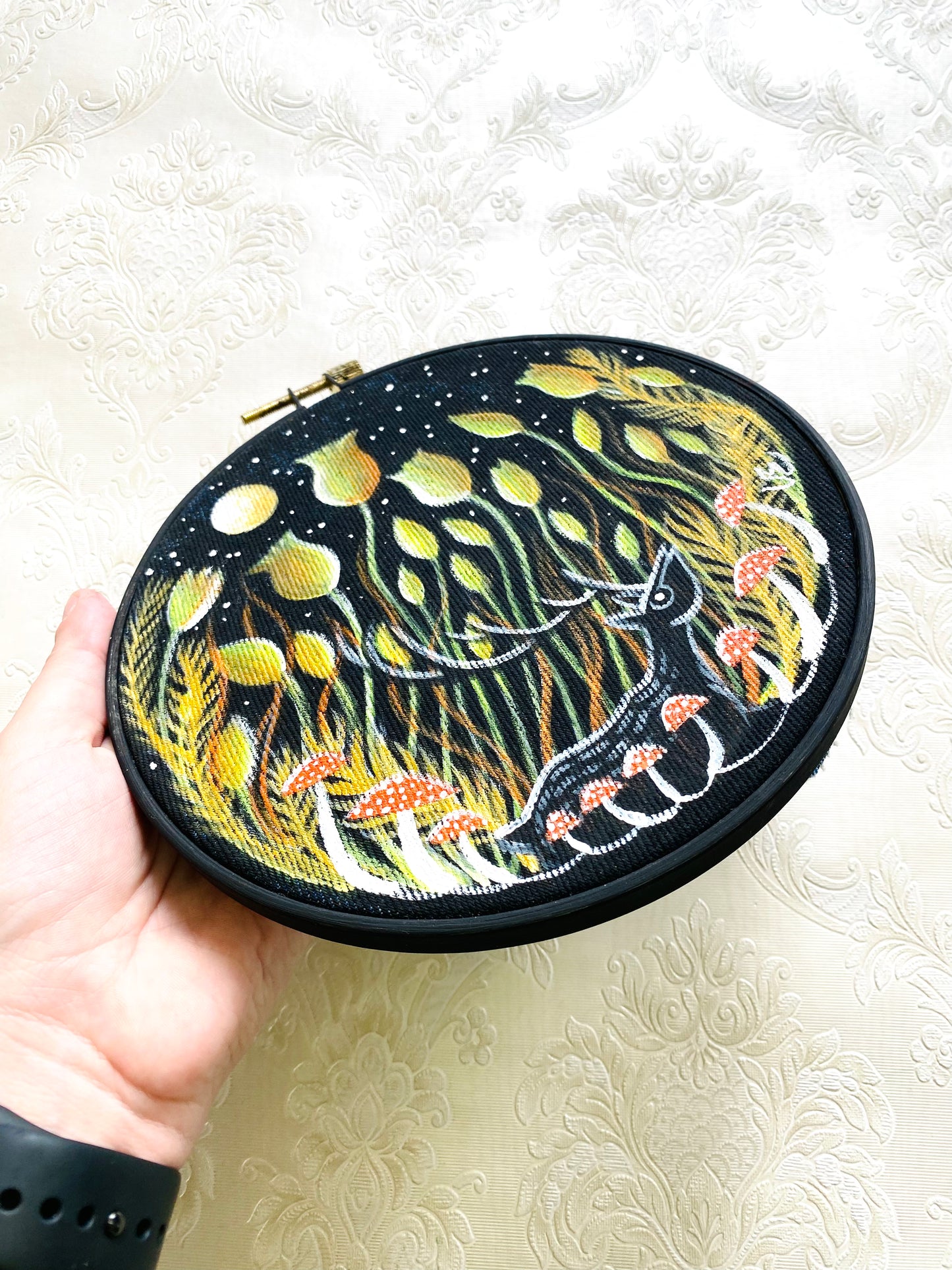 Originales Acrylgemälde auf Denim / Eredeti akrilfestmény farmerre