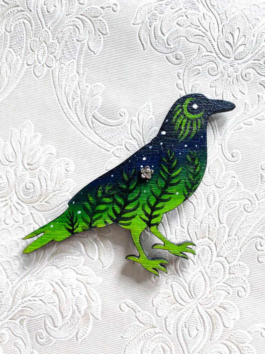 Hand-painted crow magnet / Kézzel festett varjú mágnes