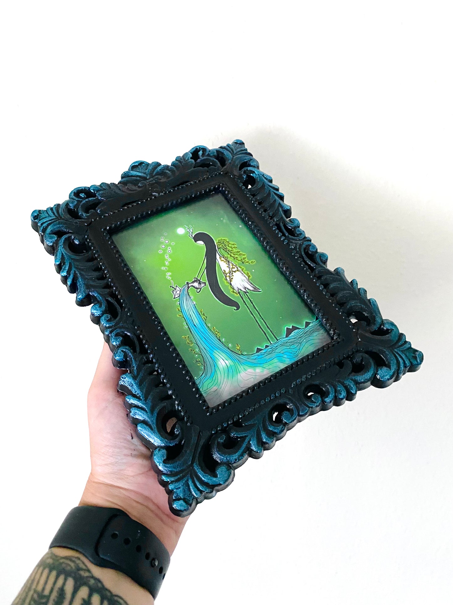 Gerahmter Mini-Kunstdruck in einem verzierten Rahmen / Mini keretezett művészi nyomat díszes keretben