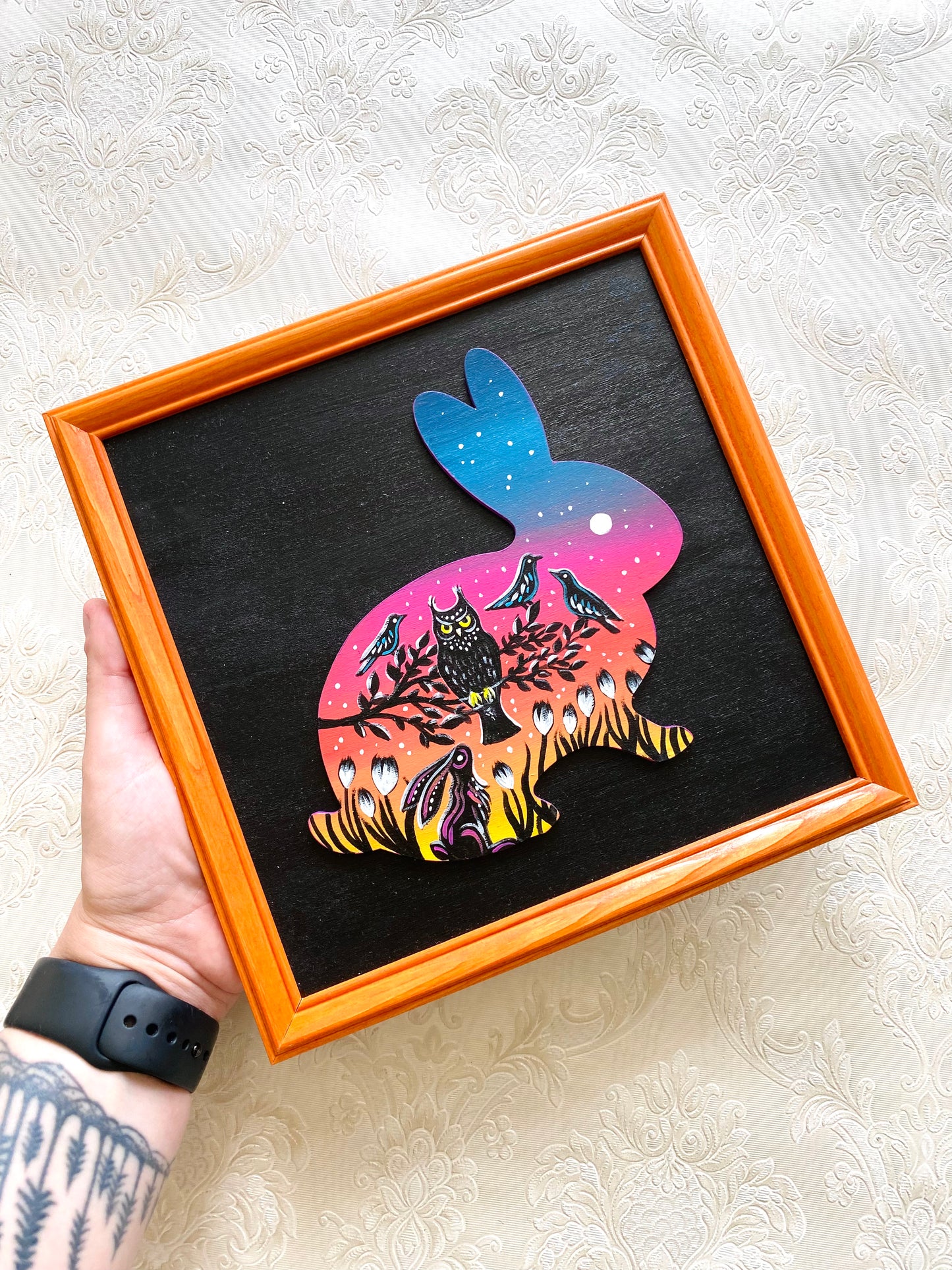 Originales Acrylgemälde auf Holz (gerahmt) / Eredeti akrilfestmény fapanelre (kerettel)