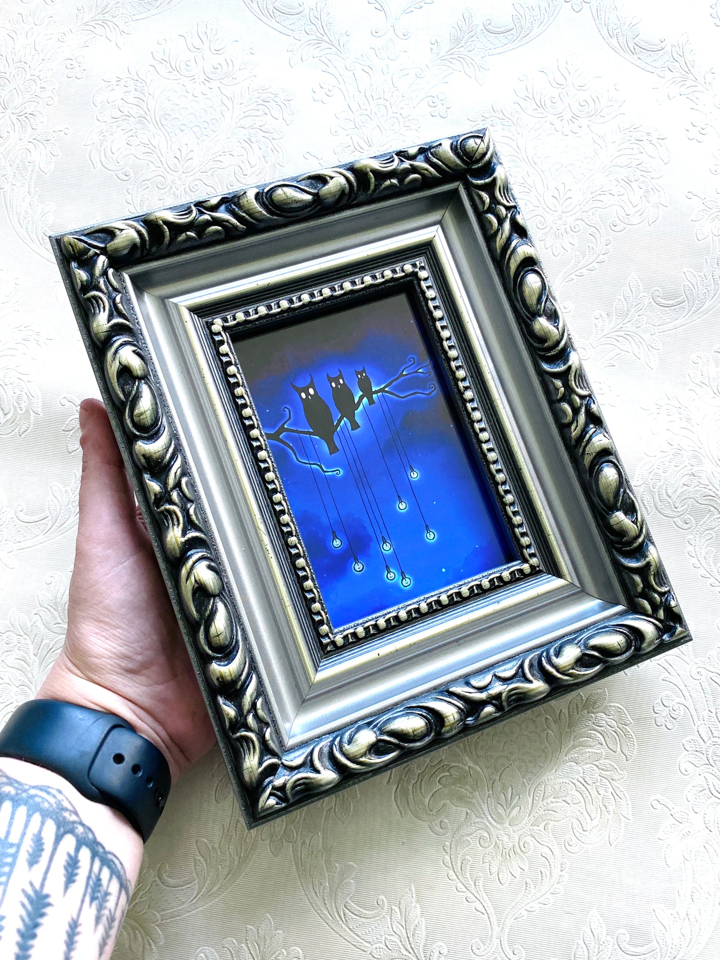 Gerahmter Mini-Kunstdruck in einem verzierten Rahmen / Mini keretezett művészi nyomat díszes keretben