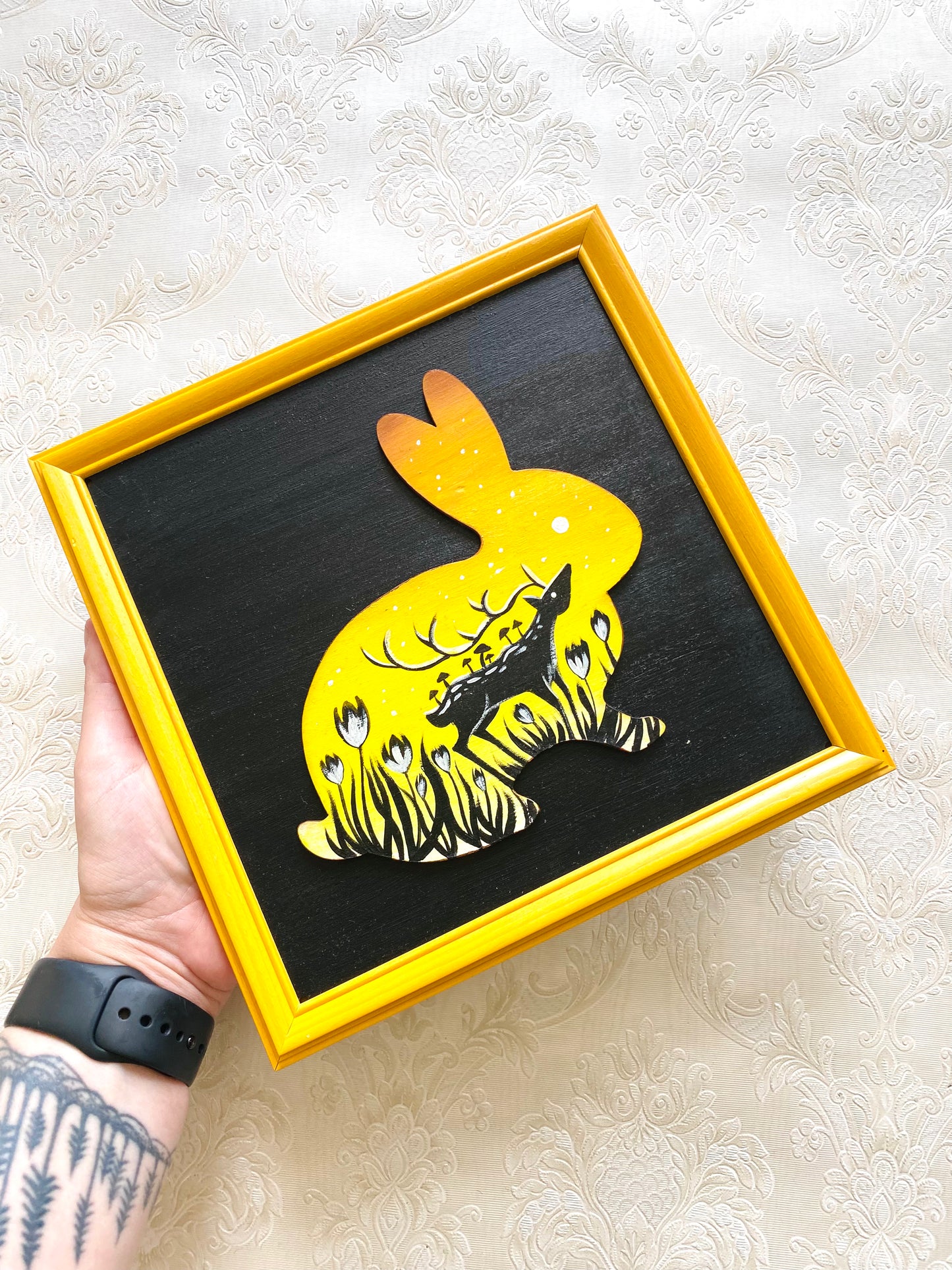 Originales Acrylgemälde auf Holz (gerahmt) / Eredeti akrilfestmény fapanelre (kerettel)