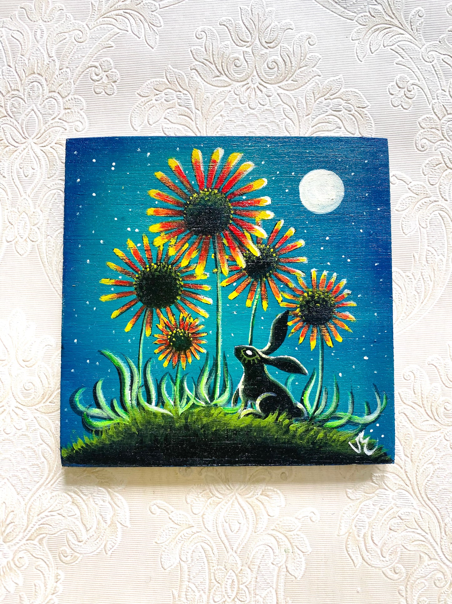 Hand-painted LARGER square magnet / Kézzel festett NAGYOBB négyzetes mágnes