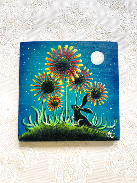Hand-painted LARGER square magnet / Kézzel festett NAGYOBB négyzetes mágnes