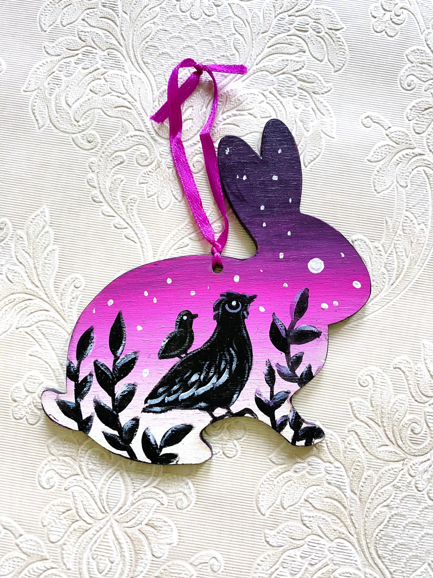 Hand-painted rabbit ornament / Kézzel festett nyuszi dísz