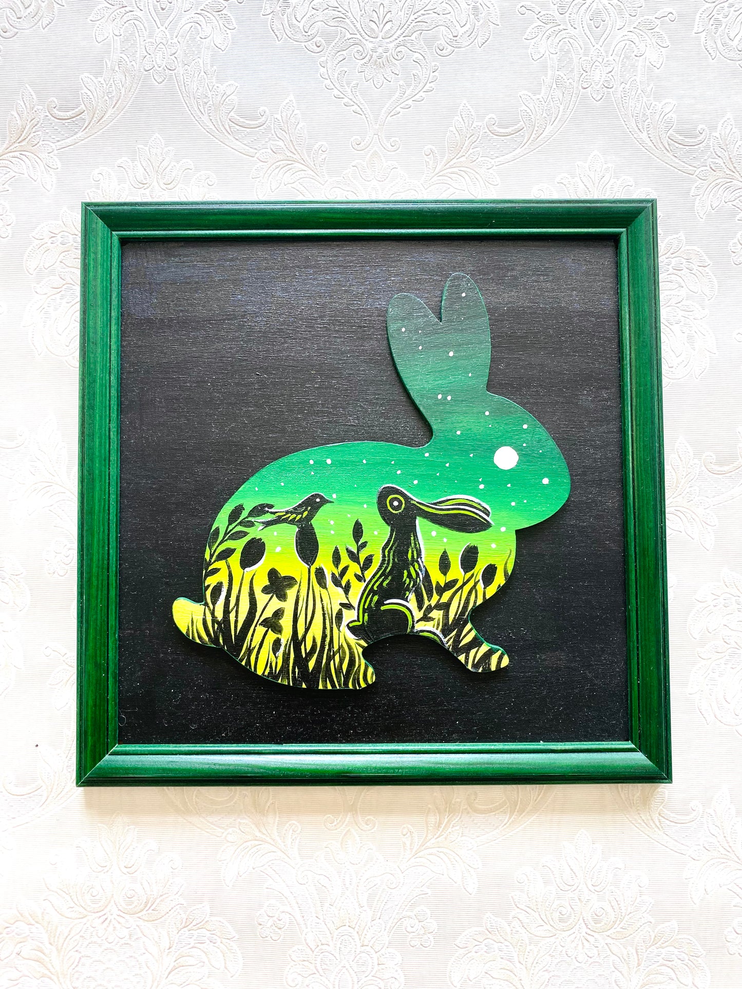 Originales Acrylgemälde auf Holz (gerahmt) / Eredeti akrilfestmény fapanelre (kerettel)