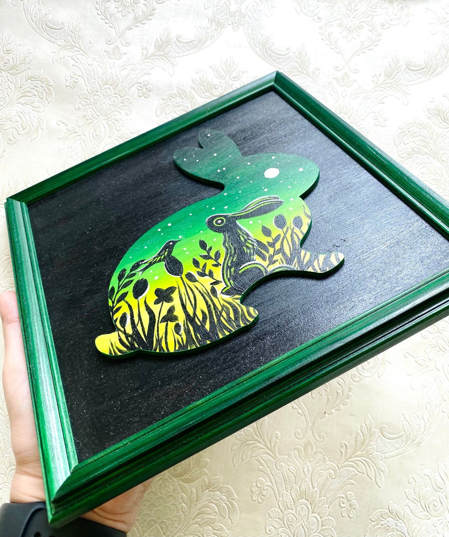 Originales Acrylgemälde auf Holz (gerahmt) / Eredeti akrilfestmény fapanelre (kerettel)