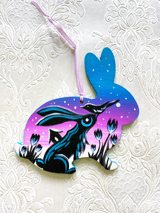 Hand-painted rabbit ornament / Kézzel festett nyuszi dísz