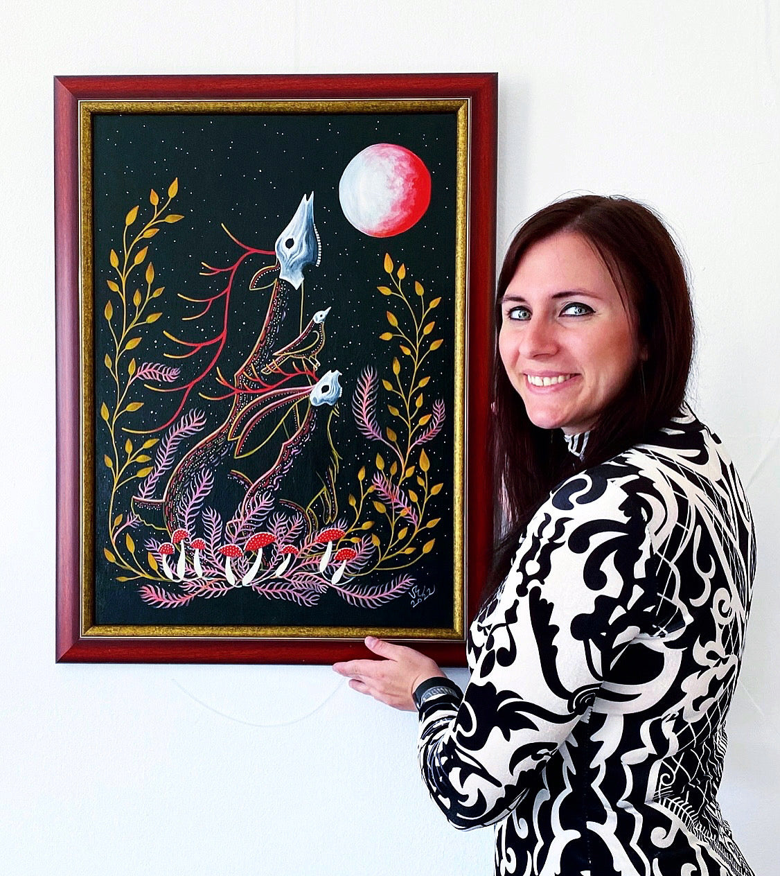 GROßES Original-Acrylgemälde auf Leinwand, GERAHMT / NAGY eredeti akrilfestmény vásznon, KERETBEN
