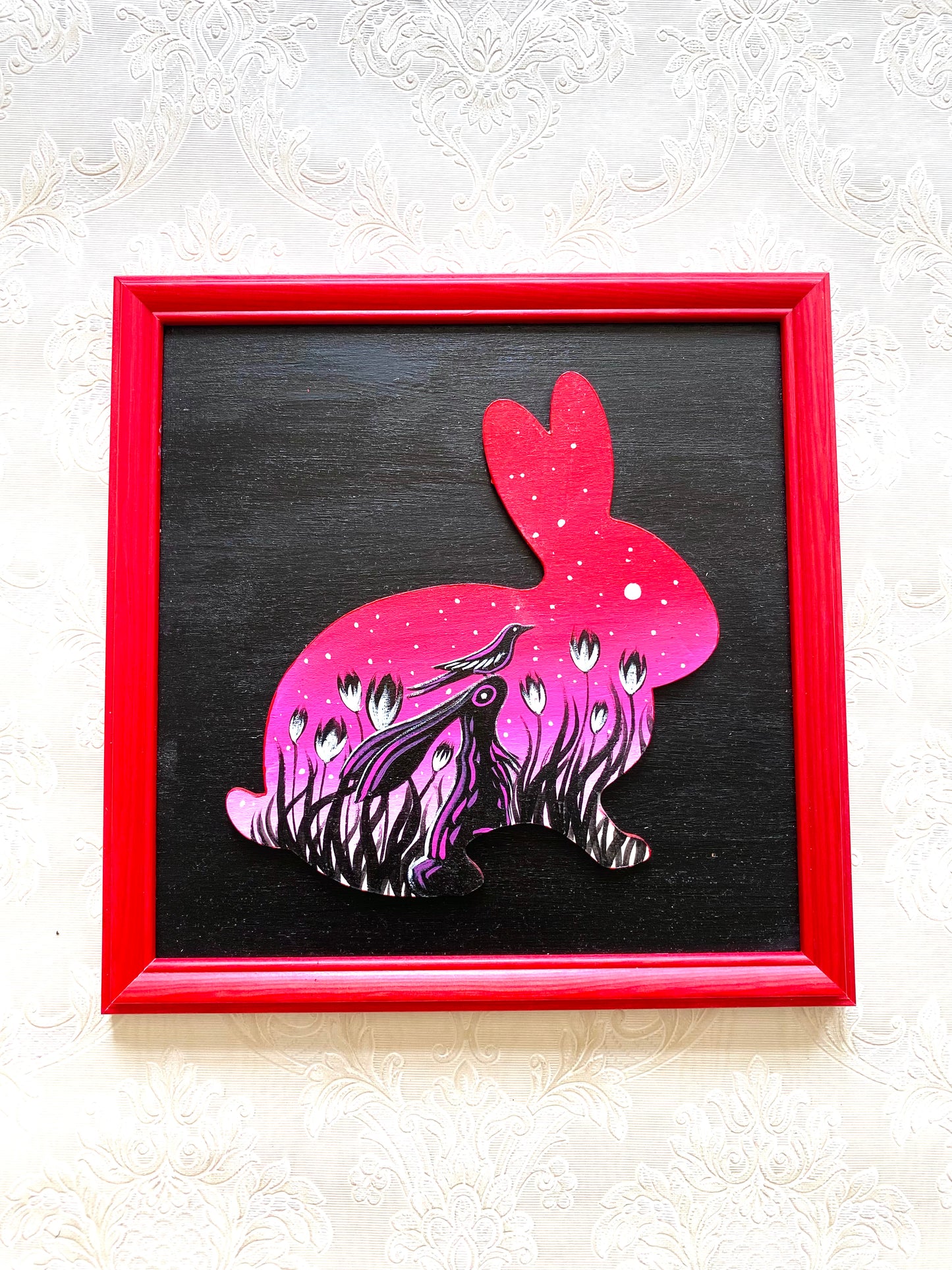 Originales Acrylgemälde auf Holz (gerahmt) / Eredeti akrilfestmény fapanelre (kerettel)