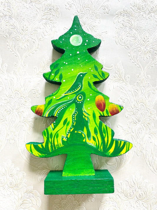 Hand-painted pine tree figurine SMALLER / Kézzel festett fenyőfa figura KISEBB