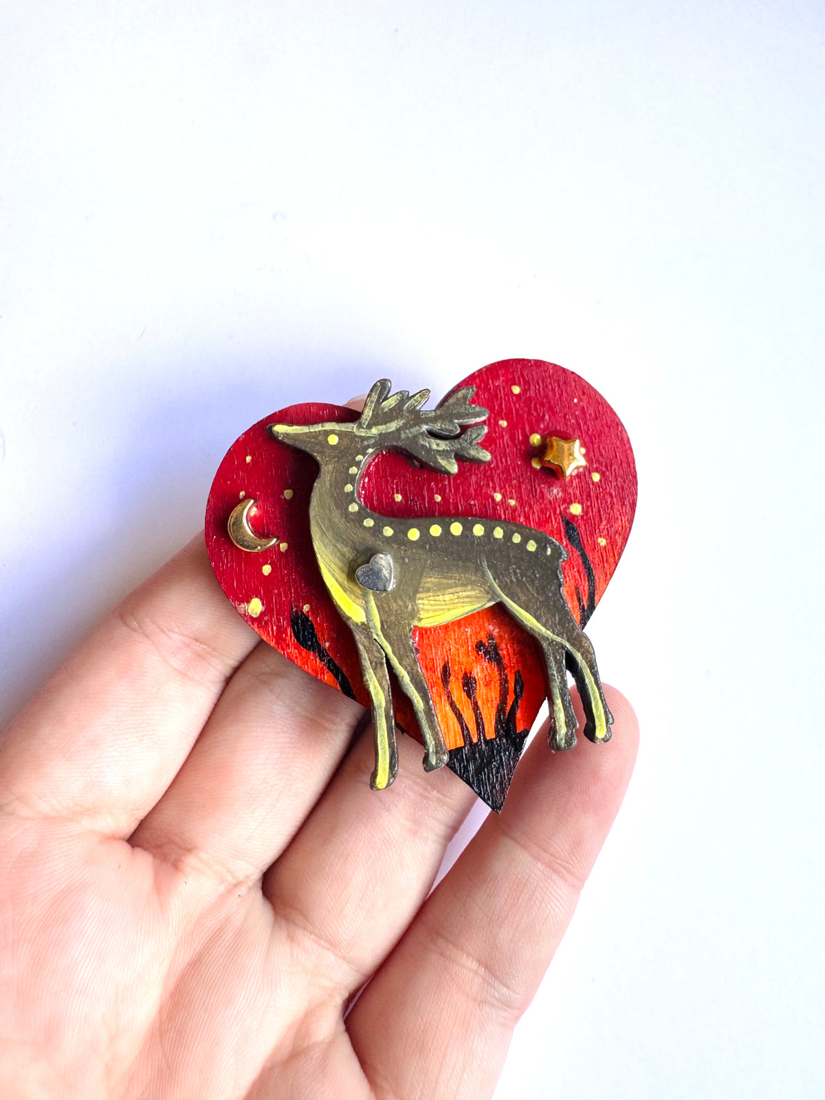Hand-painted mini wooden MAGNET / Kézzel festett mini fakorong MÁGNES