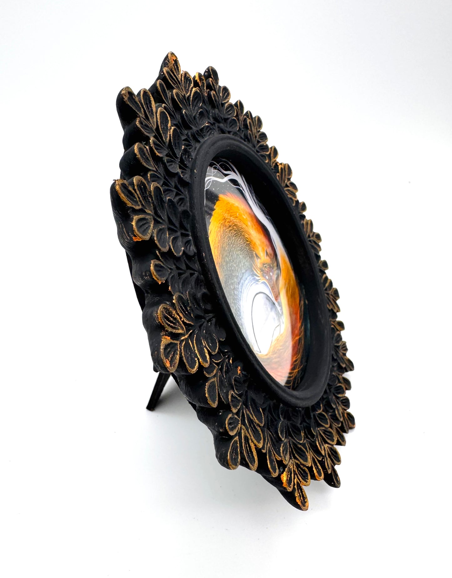 Mini round framed art print in an ornate frame / Mini kerek keretezett művészi nyomat díszes keretben