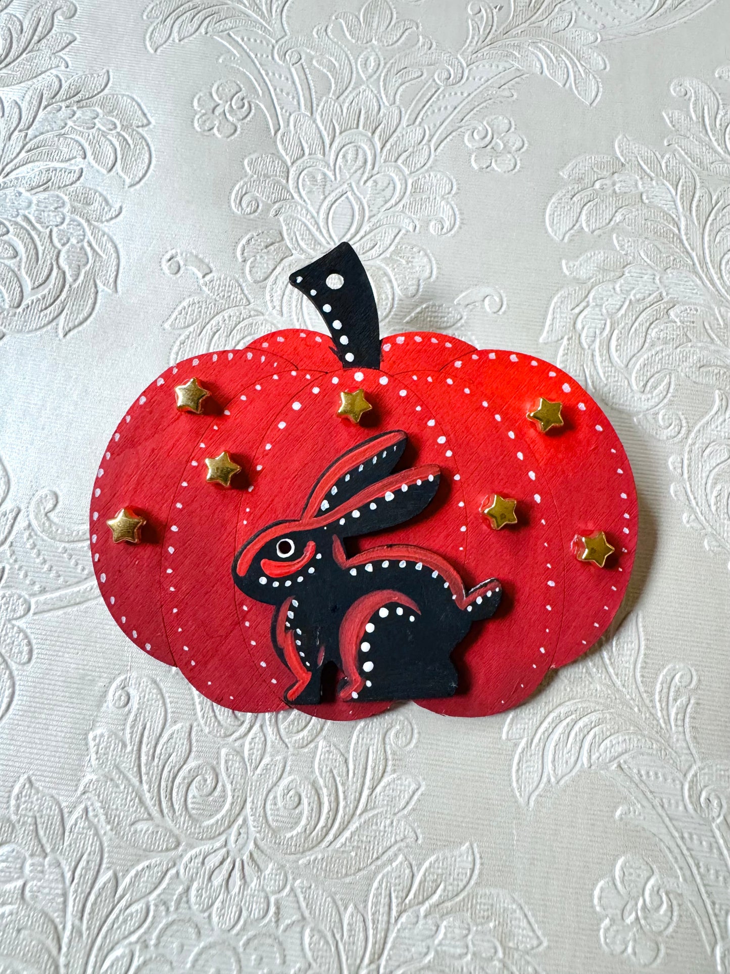 Hand-painted pumpkin BROOCH / Kézzel festett tök BROSS
