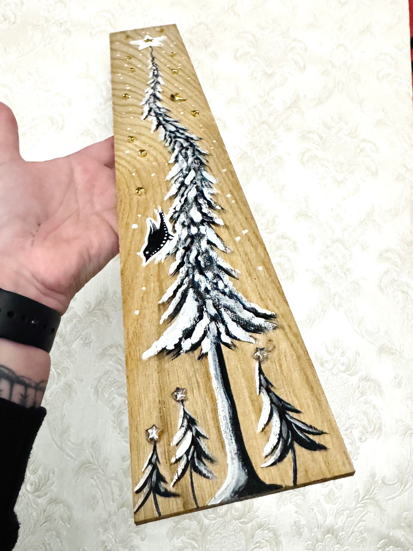 Parkettaléc-festmény NAGYOBB / Painting on wooden parquette strip, LARGER SIZE