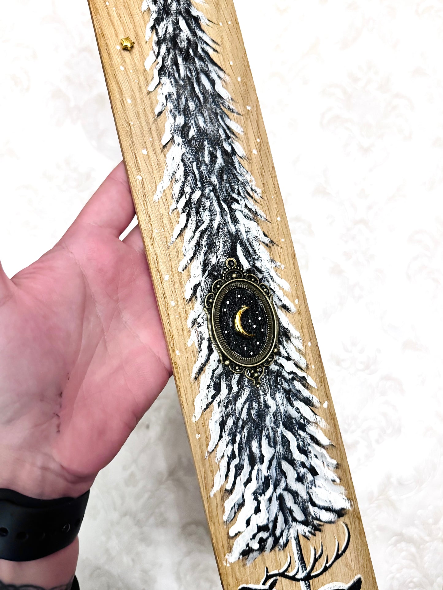 Parkettaléc-festmény NAGYOBB / Painting on wooden parquette strip, LARGER SIZE