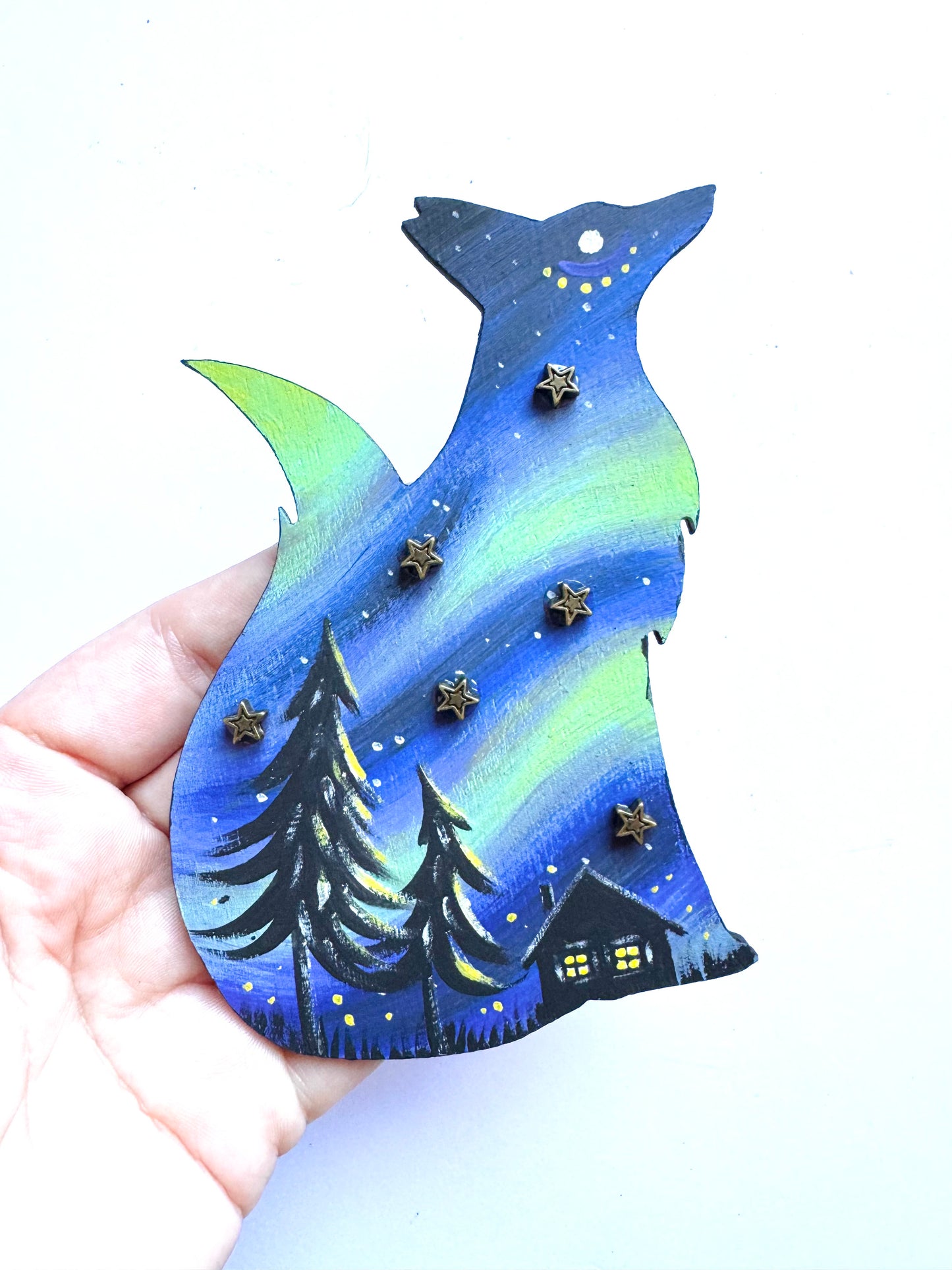 Hand-painted EYCIIR fox MAGNET / Kézzel festett EYCIIR róka mágnes