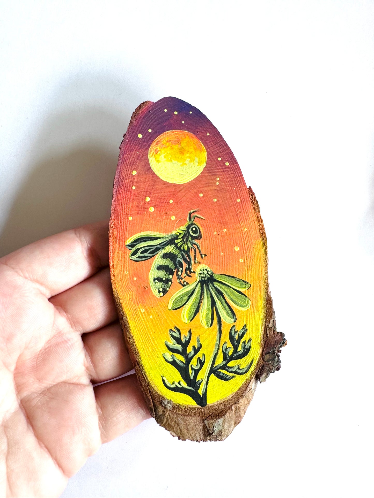 Hand-painted mini wood slice MAGNET / Kézzel festett mini fakorong mágnes