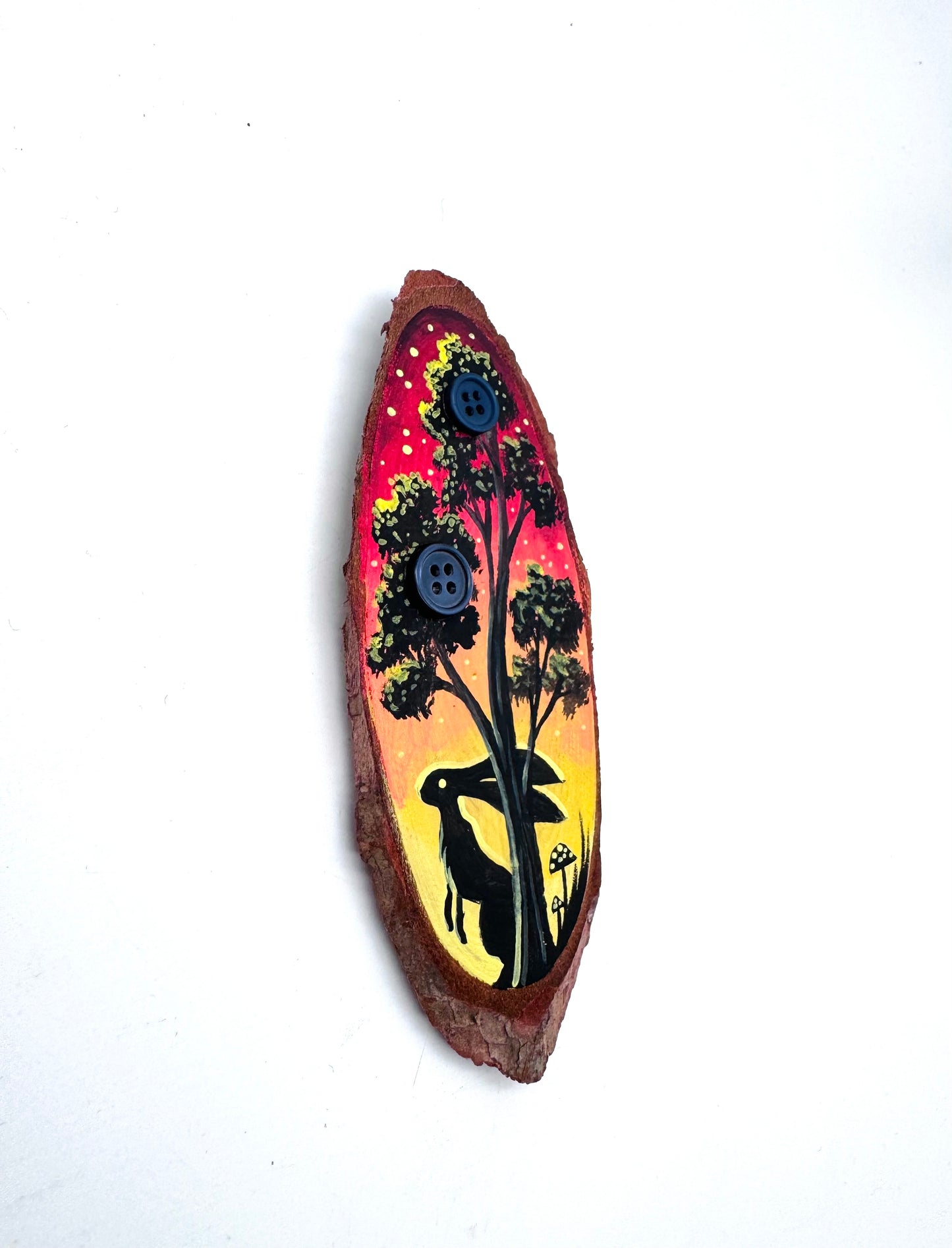 Hand-painted mini wood slice MAGNET / Kézzel festett mini fakorong mágnes