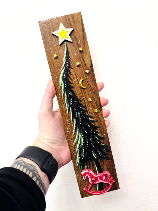 Parkettaléc-festmény KISEBB / Painting on wooden parquette strip, SMALLER SIZE