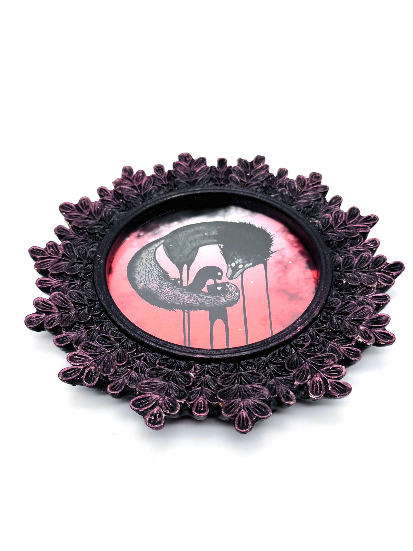 Mini round framed art print in an ornate frame / Mini kerek keretezett művészi nyomat díszes keretben