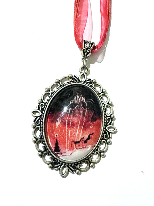 Big oval pendant / Nagy ovális medál egyedi grafikával