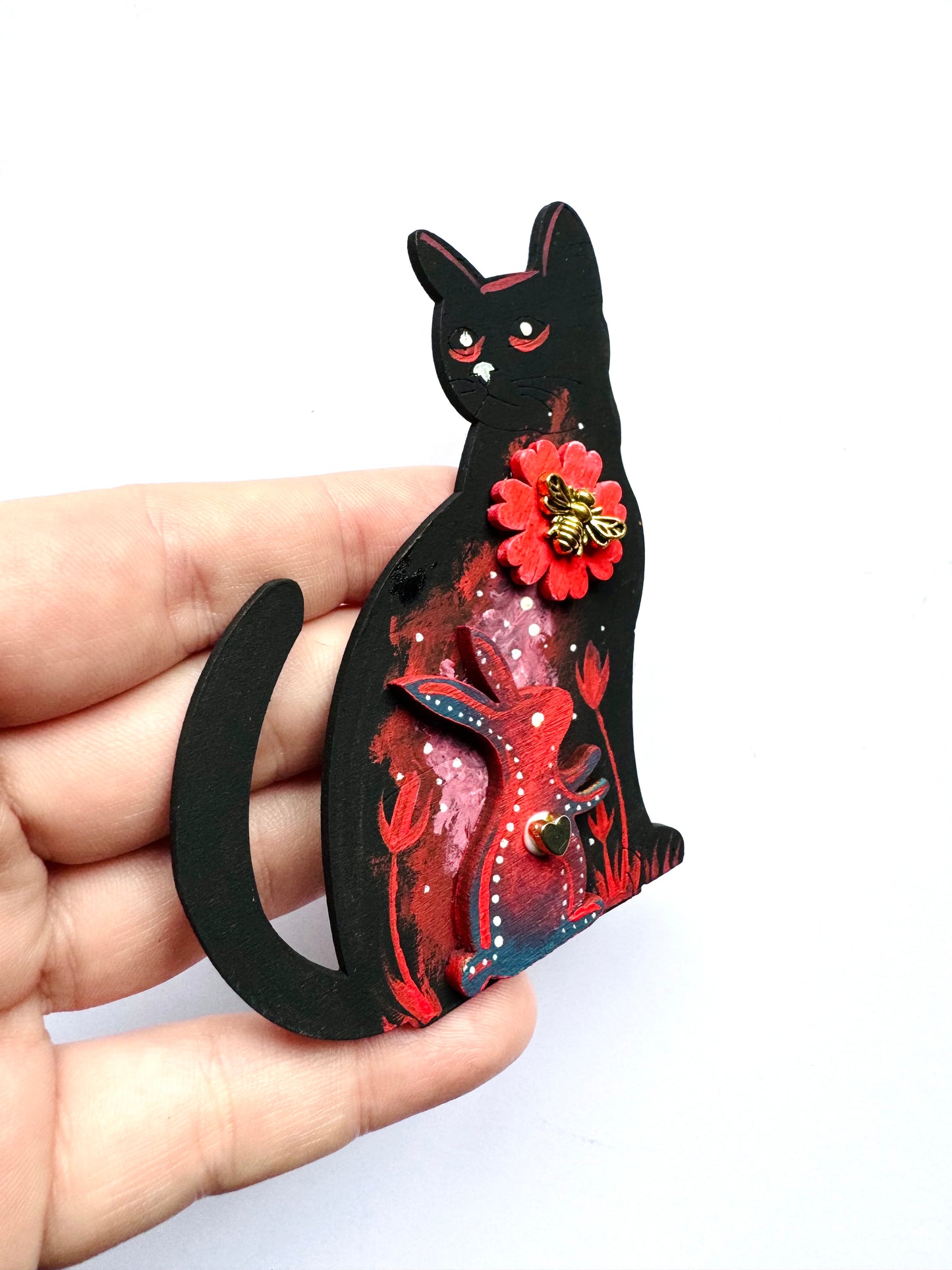 Hand-painted cat MAGNET / Kézzel festett macska mágnes