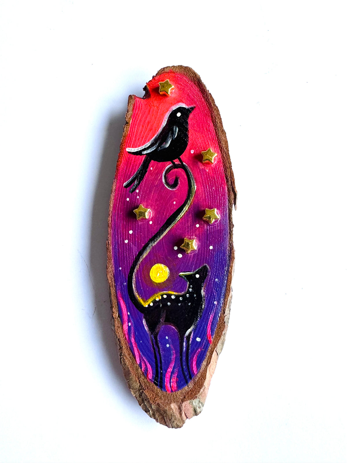 Hand-painted mini wood slice MAGNET / Kézzel festett mini fakorong mágnes