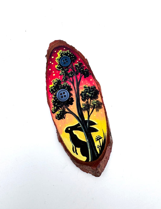 Hand-painted mini wood slice MAGNET / Kézzel festett mini fakorong mágnes