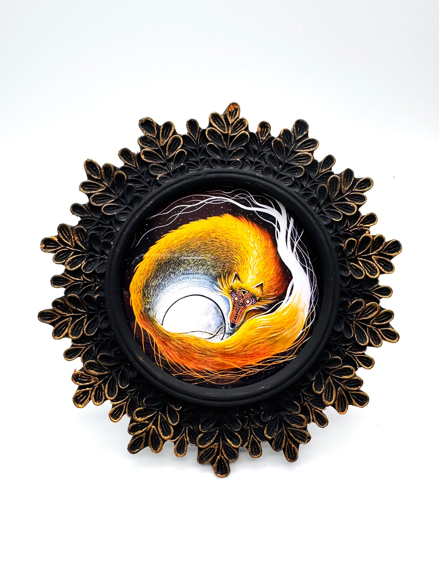 Mini round framed art print in an ornate frame / Mini kerek keretezett művészi nyomat díszes keretben