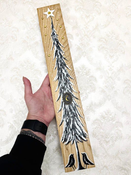 Parkettaléc-festmény NAGYOBB / Painting on wooden parquette strip, LARGER SIZE