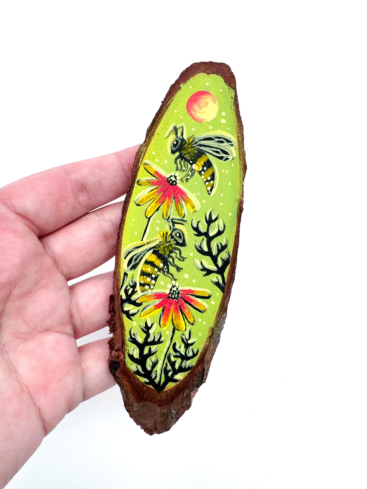 Hand-painted mini wood slice MAGNET / Kézzel festett mini fakorong mágnes