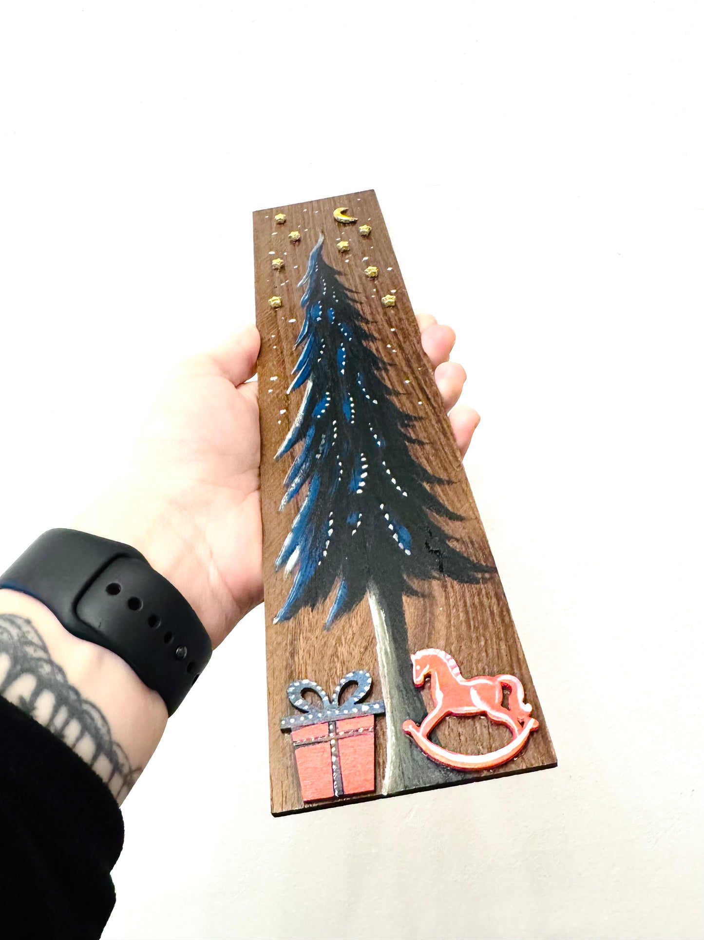 Parkettaléc-festmény KISEBB / Painting on wooden parquette strip, SMALLER SIZE