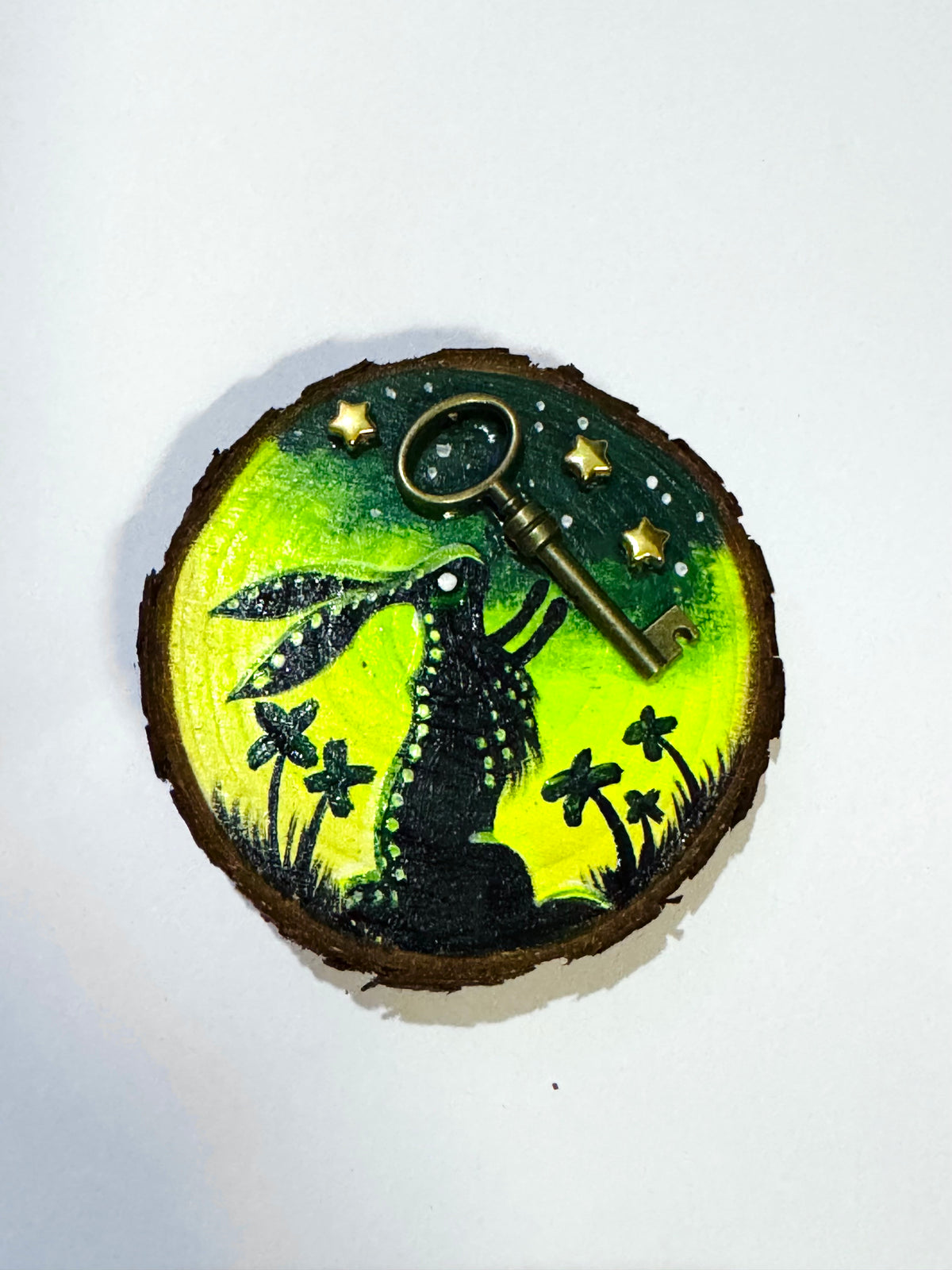 Hand-painted mini wood slice MAGNET / Kézzel festett mini fakorong mágnes