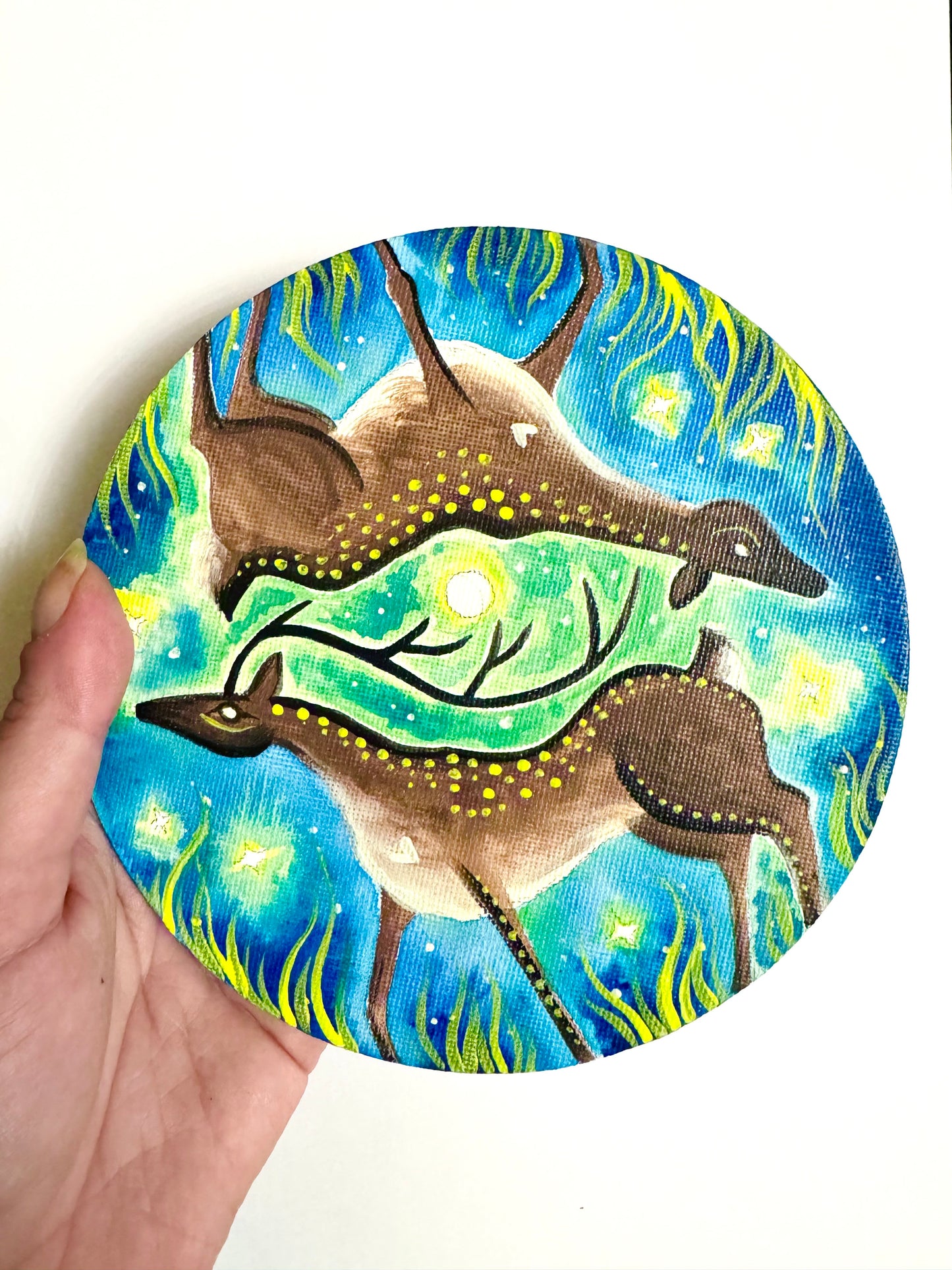 Original ROUND magnetic acrylic painting on canvas / Eredeti akrilfestmény KEREK vásznon (mágneses)