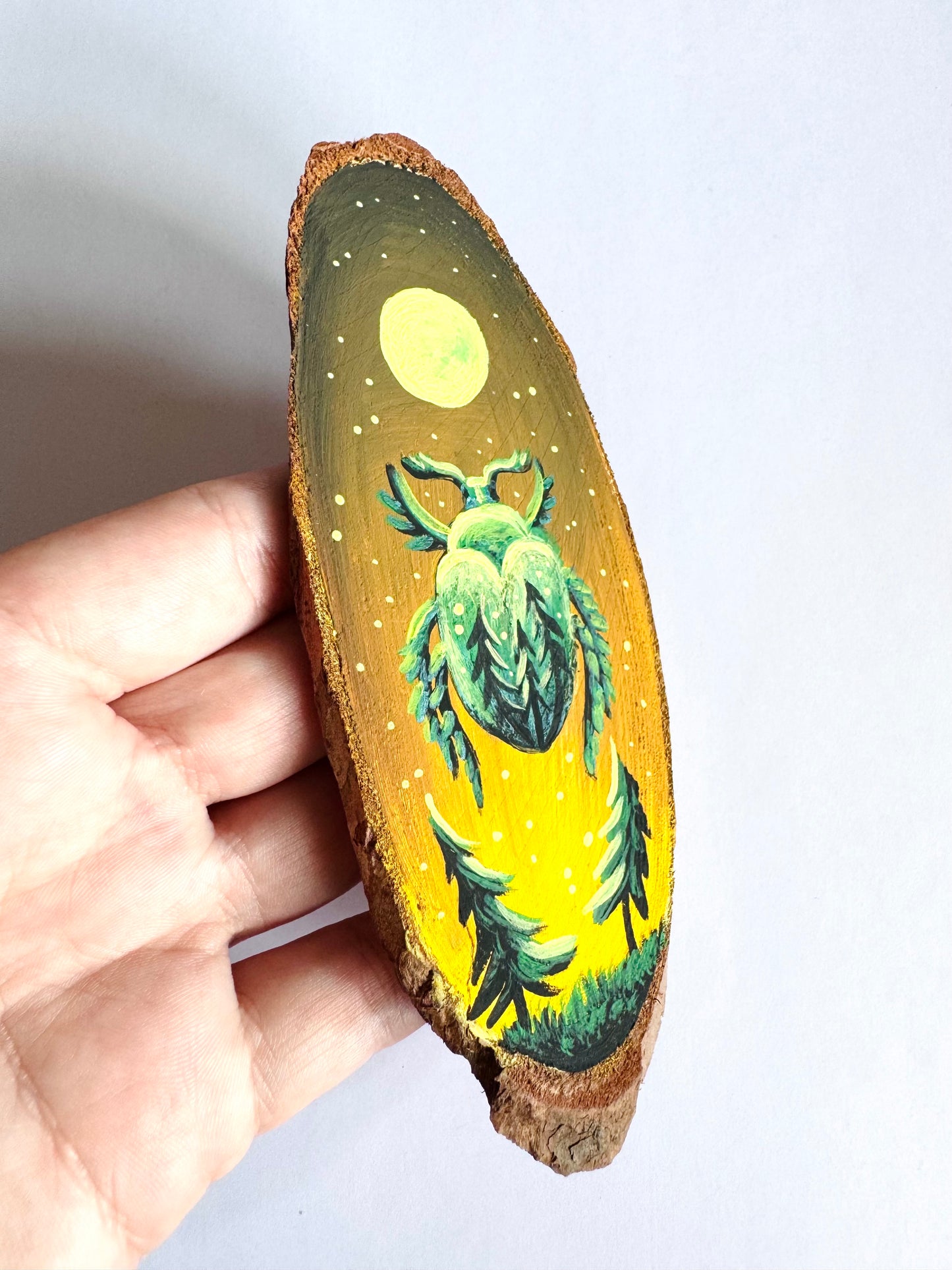 Hand-painted mini wood slice MAGNET / Kézzel festett mini fakorong mágnes