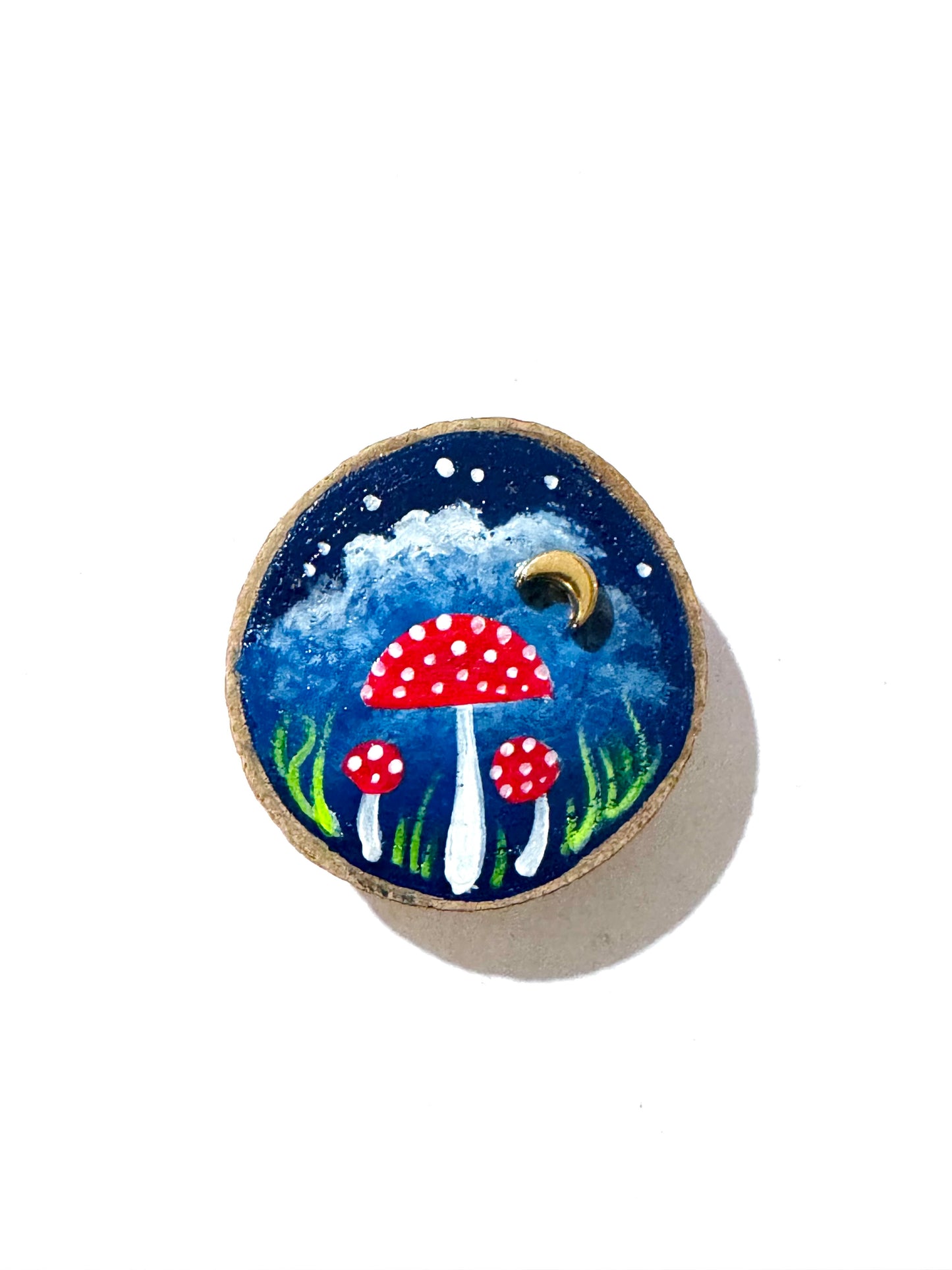 Hand-painted mini wood & steel round MAGNET / Kézzel festett mini fa & fém kerek MÁGNES